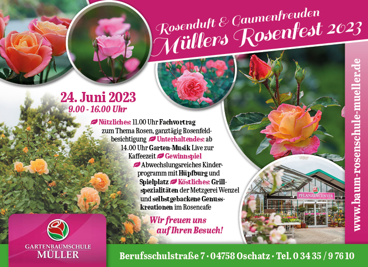 Rosenfest 2023 Baumschule Müller Oschatz Veranstaltung Sachsen